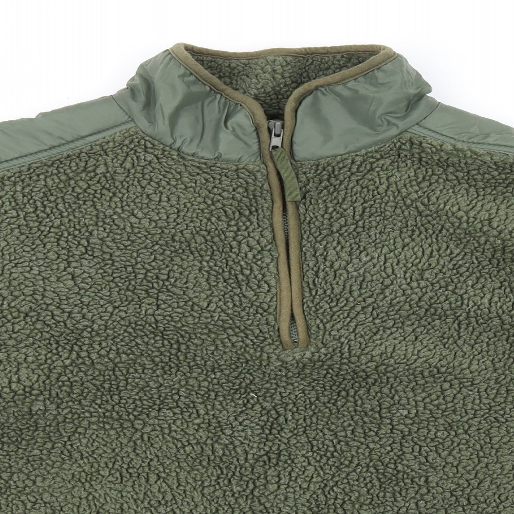 Sport Performance Mens Green Acrylic Henley Hoodie Size L