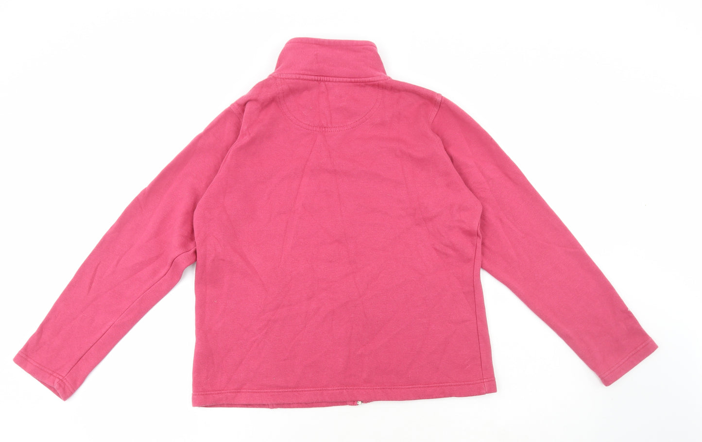Edinburgh Woollen Mill Womens Pink Floral Cotton Henley Hoodie Size S - Embroidered