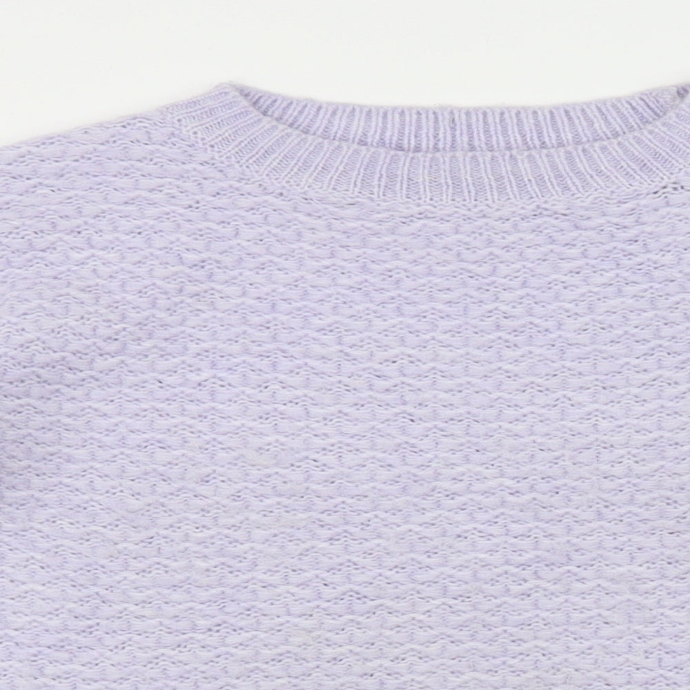 Marks and Spencer Womens Purple Round Neck Acrylic Pullover Jumper Size S
