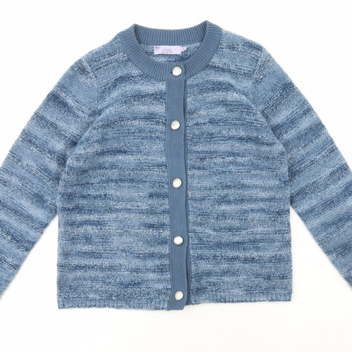 Honor Millburn Womens Blue Round Neck Acrylic Cardigan Jumper Size S