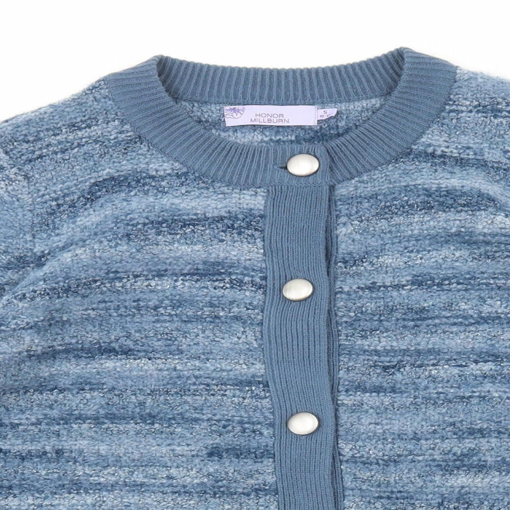 Honor Millburn Womens Blue Round Neck Acrylic Cardigan Jumper Size S