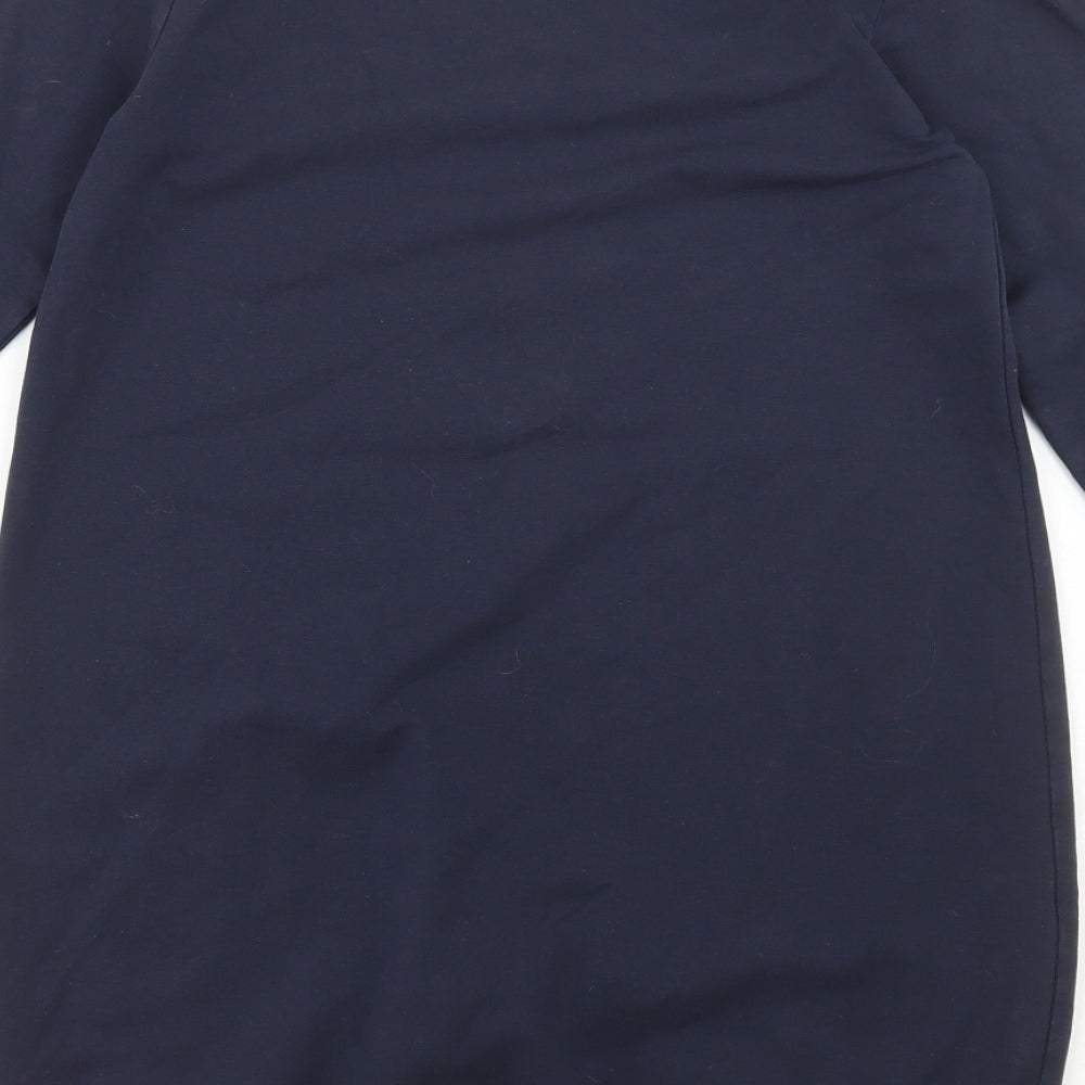 Moncler Girls Blue Cotton Jumper Dress Size 11-12 Years Round Neck