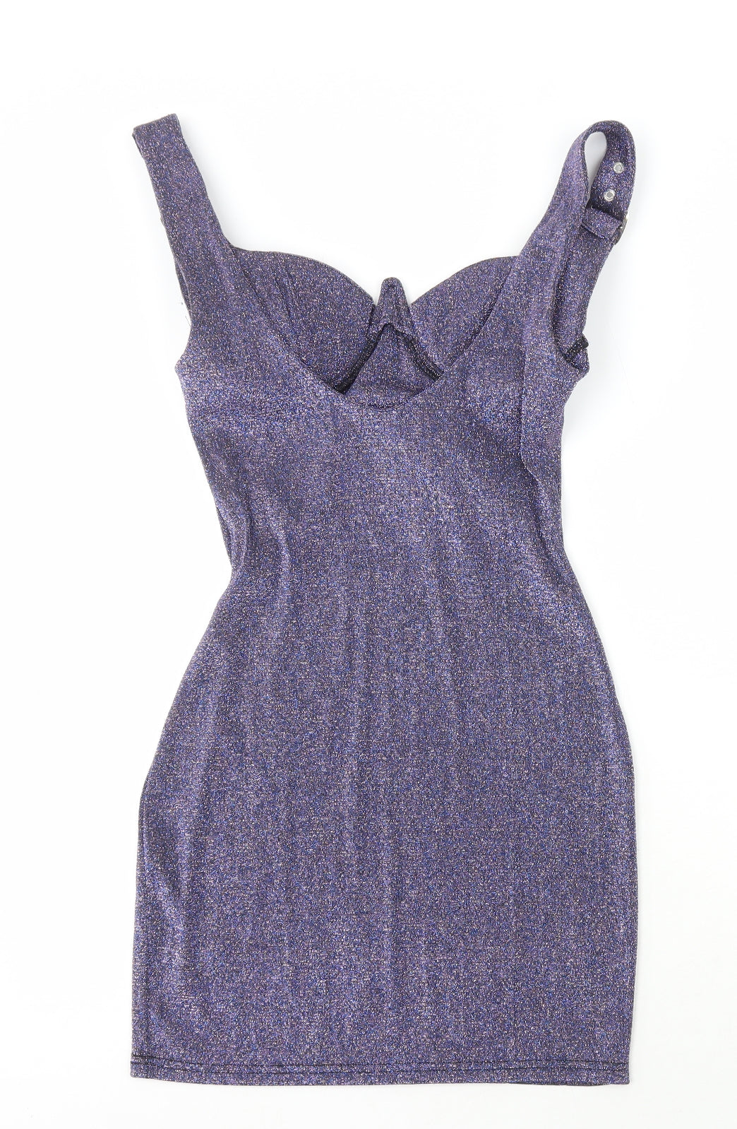 PRETTYLITTLETHING Womens Blue Polyester Bodycon Size 8 Sweetheart