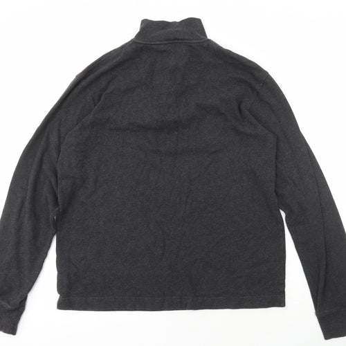Timberland Mens Grey Cotton Henley Hoodie Size L