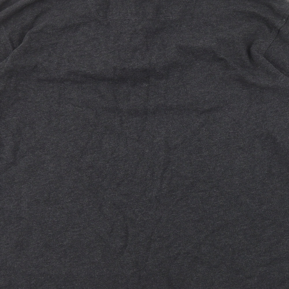 Timberland Mens Grey Cotton Henley Hoodie Size L