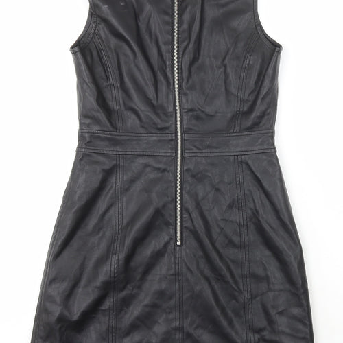 Warehouse Womens Black Polyester A-Line Size 10 Scoop Neck