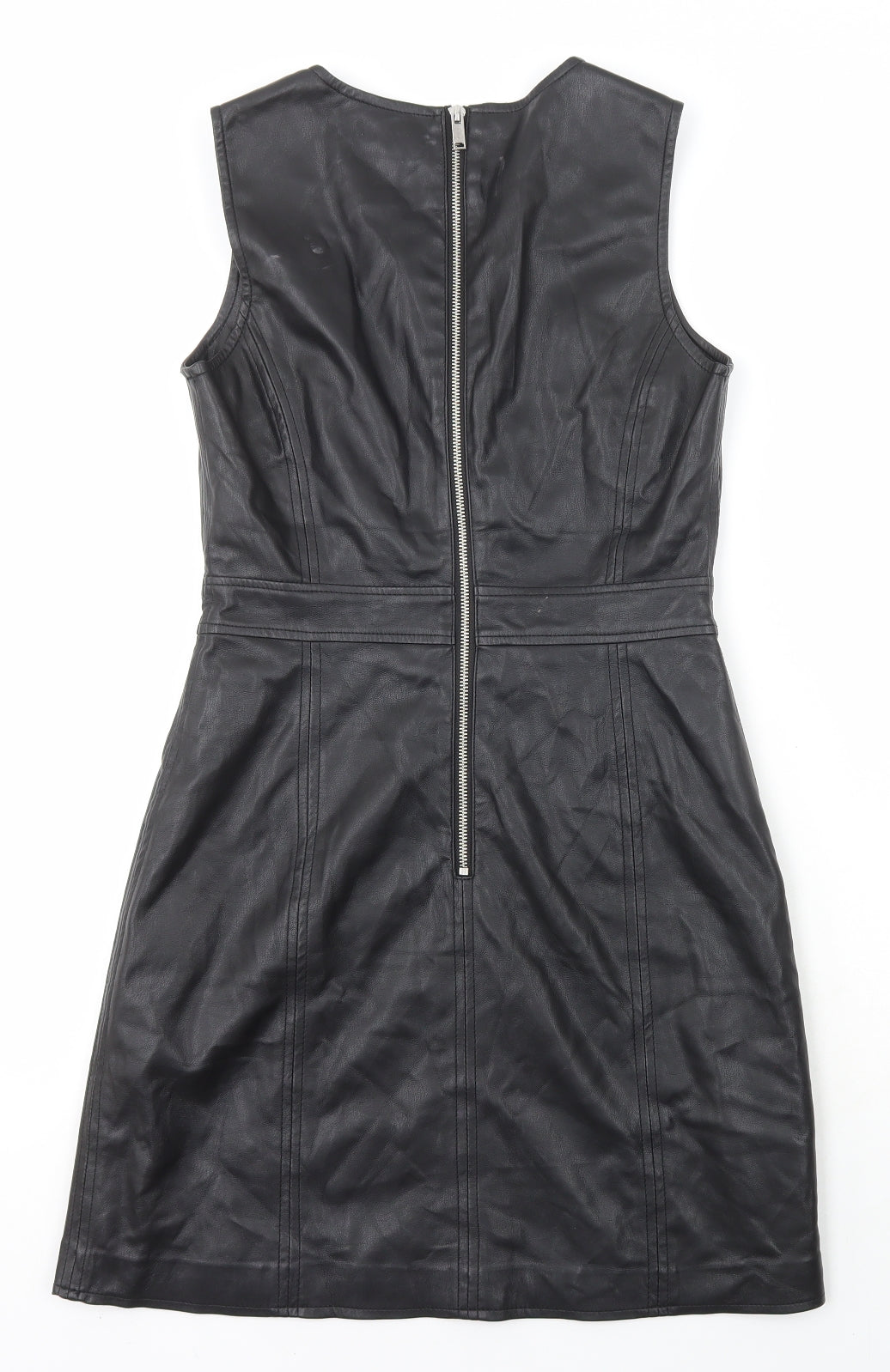 Warehouse Womens Black Polyester A-Line Size 10 Scoop Neck