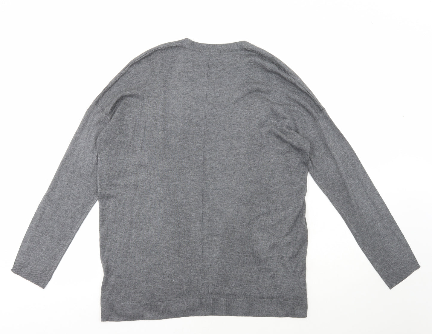 H&M Womens Grey Viscose Cardigan Jumper Size S