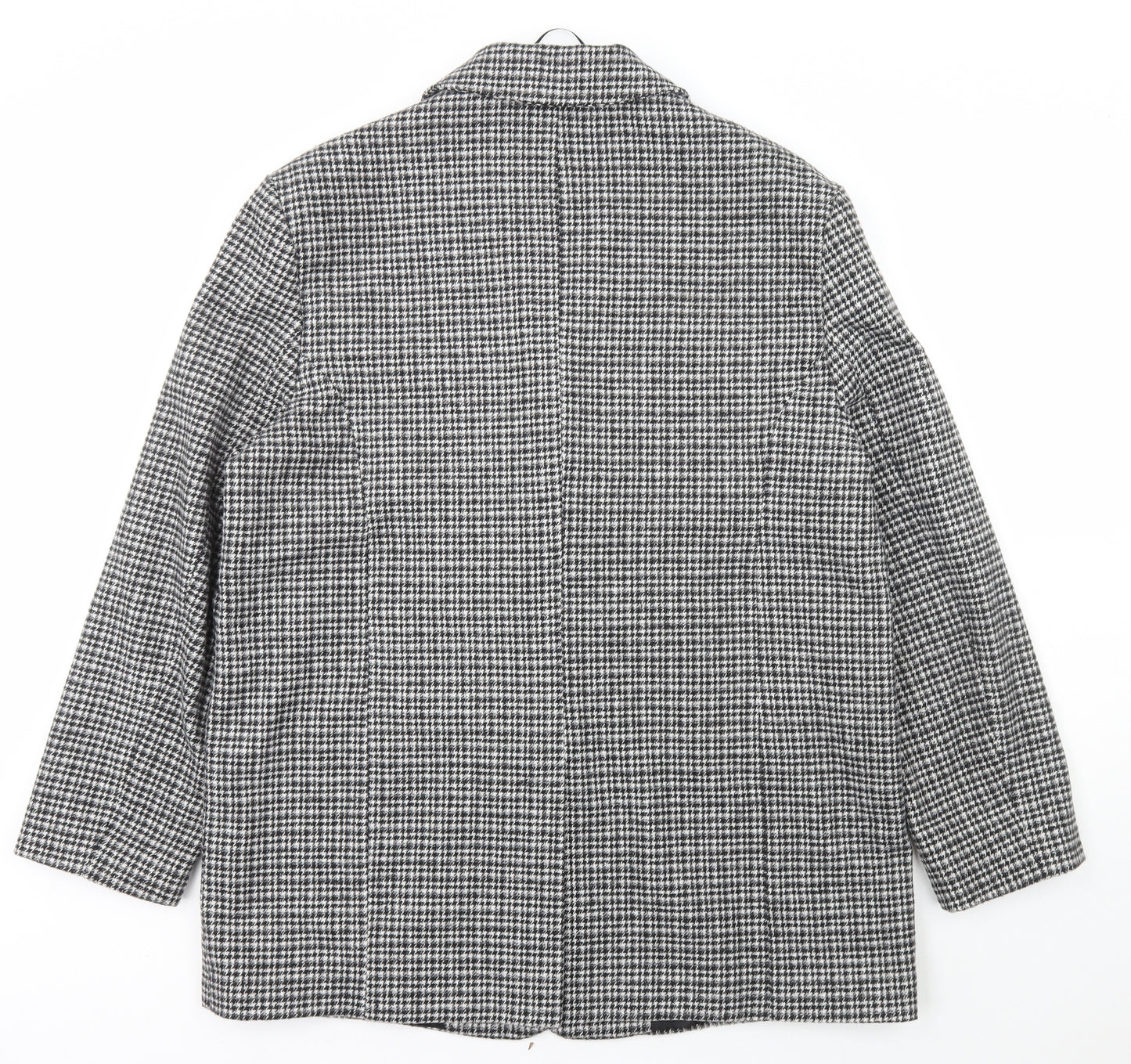 TU Womens Grey Plaid Jacket Blazer Size 16