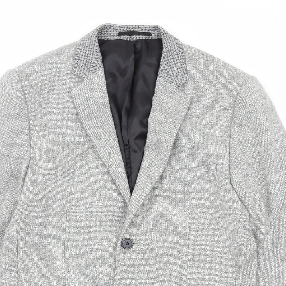 Topman Mens Grey Jacket Blazer Size 36