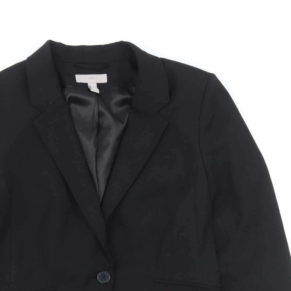 H&M Womens Black Jacket Blazer Size 10