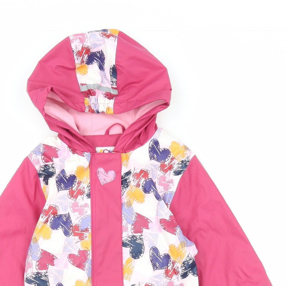 Lupilu Girls Pink Geometric Rain Coat Coat Size 4-5 Years
