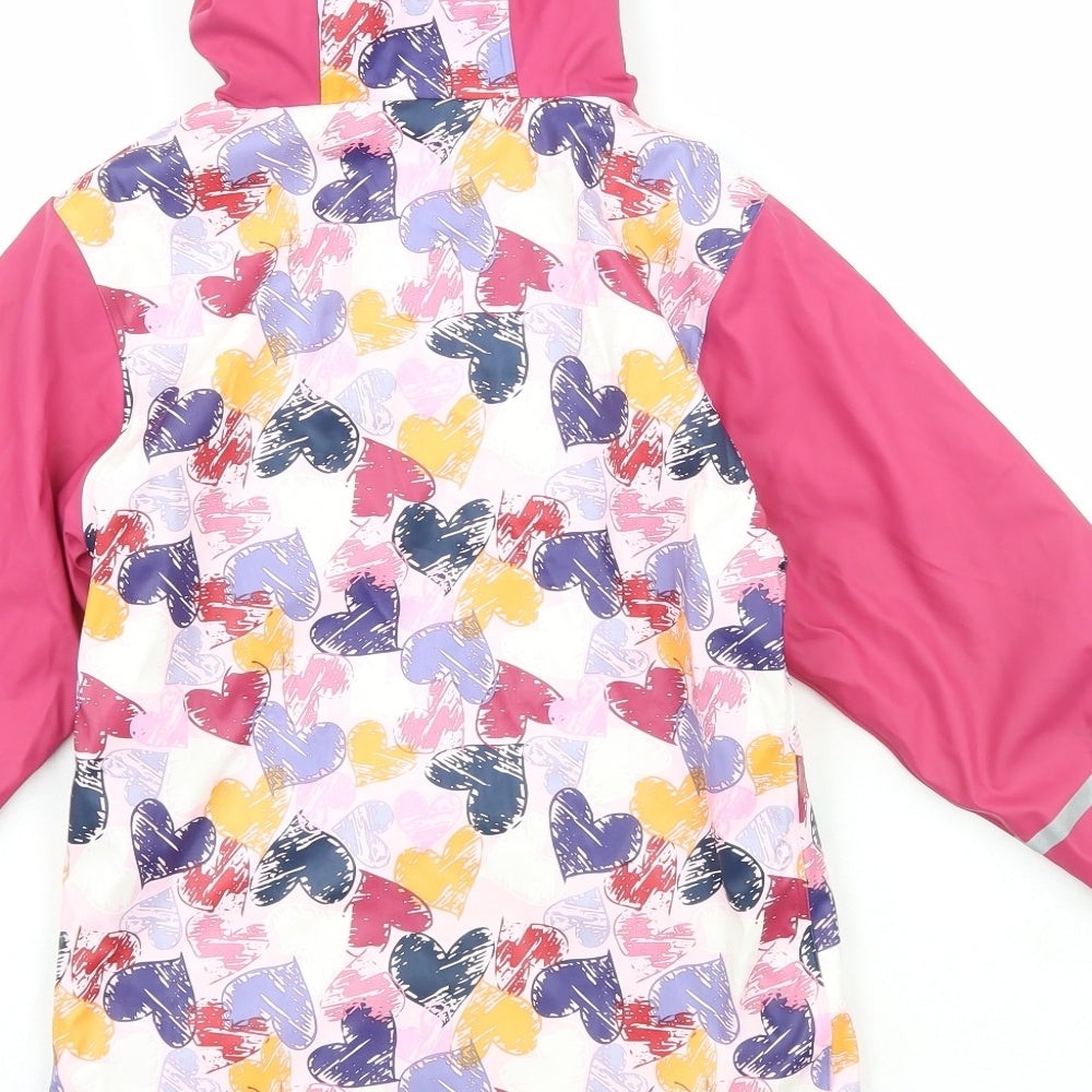 Lupilu Girls Pink Geometric Rain Coat Coat Size 4-5 Years
