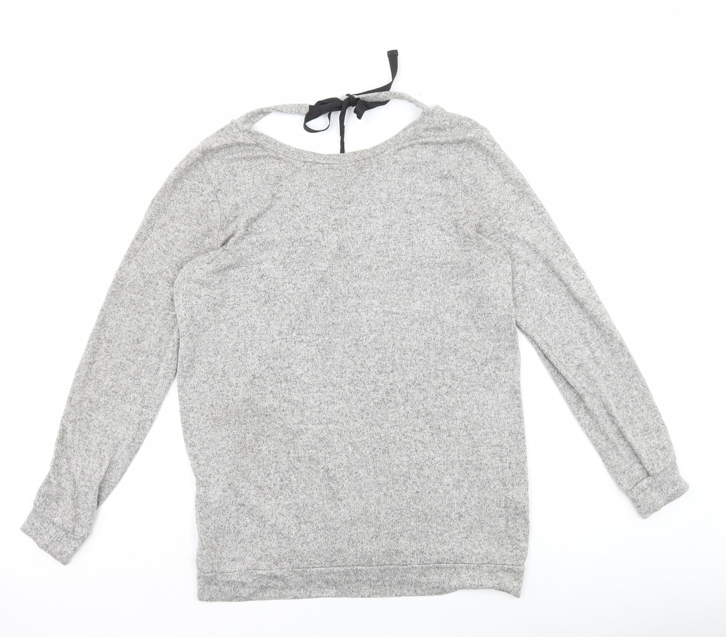 River Island Womens Grey Polyester Basic T-Shirt Size 8 Round Neck