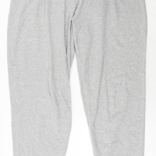 F&F Womens Grey Cotton Jogger Trousers Size L L30 in Regular