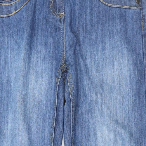 F&F Womens Blue Cotton Straight Jeans Size 8 L26 in Regular