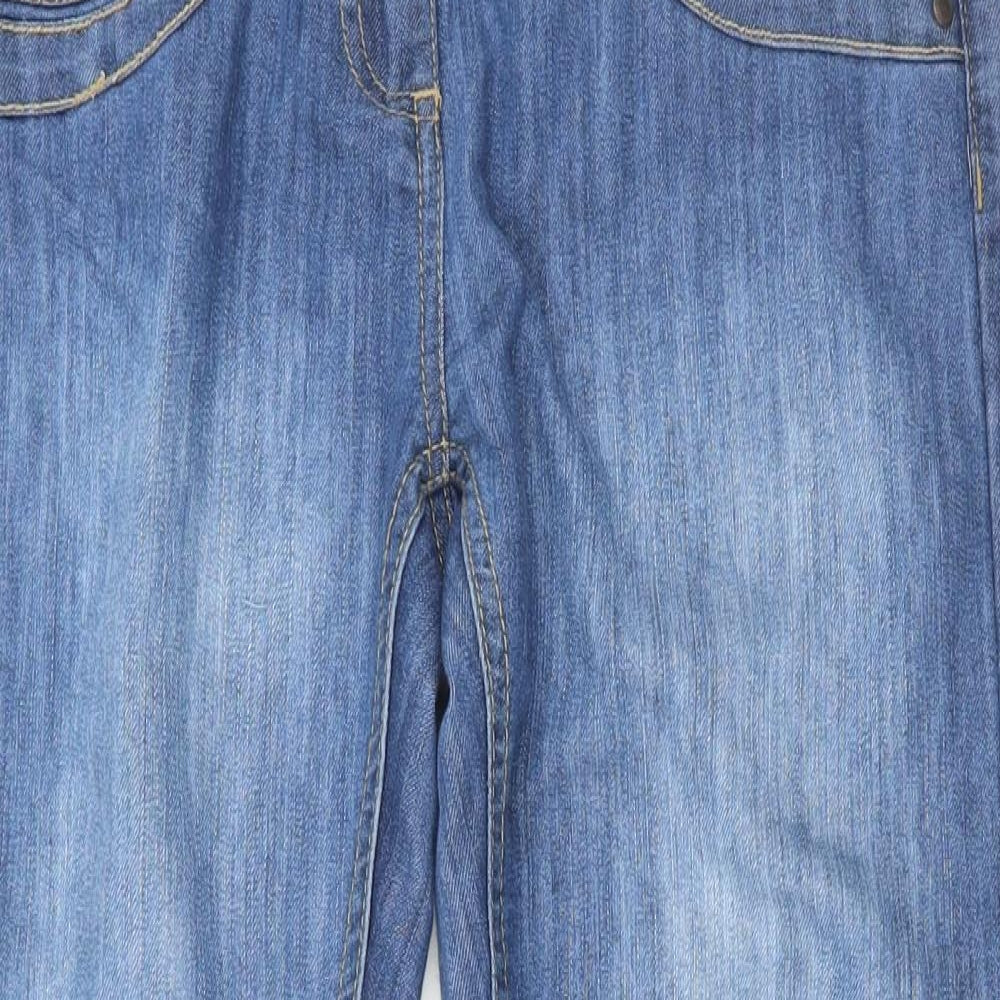 F&F Womens Blue Cotton Straight Jeans Size 8 L26 in Regular