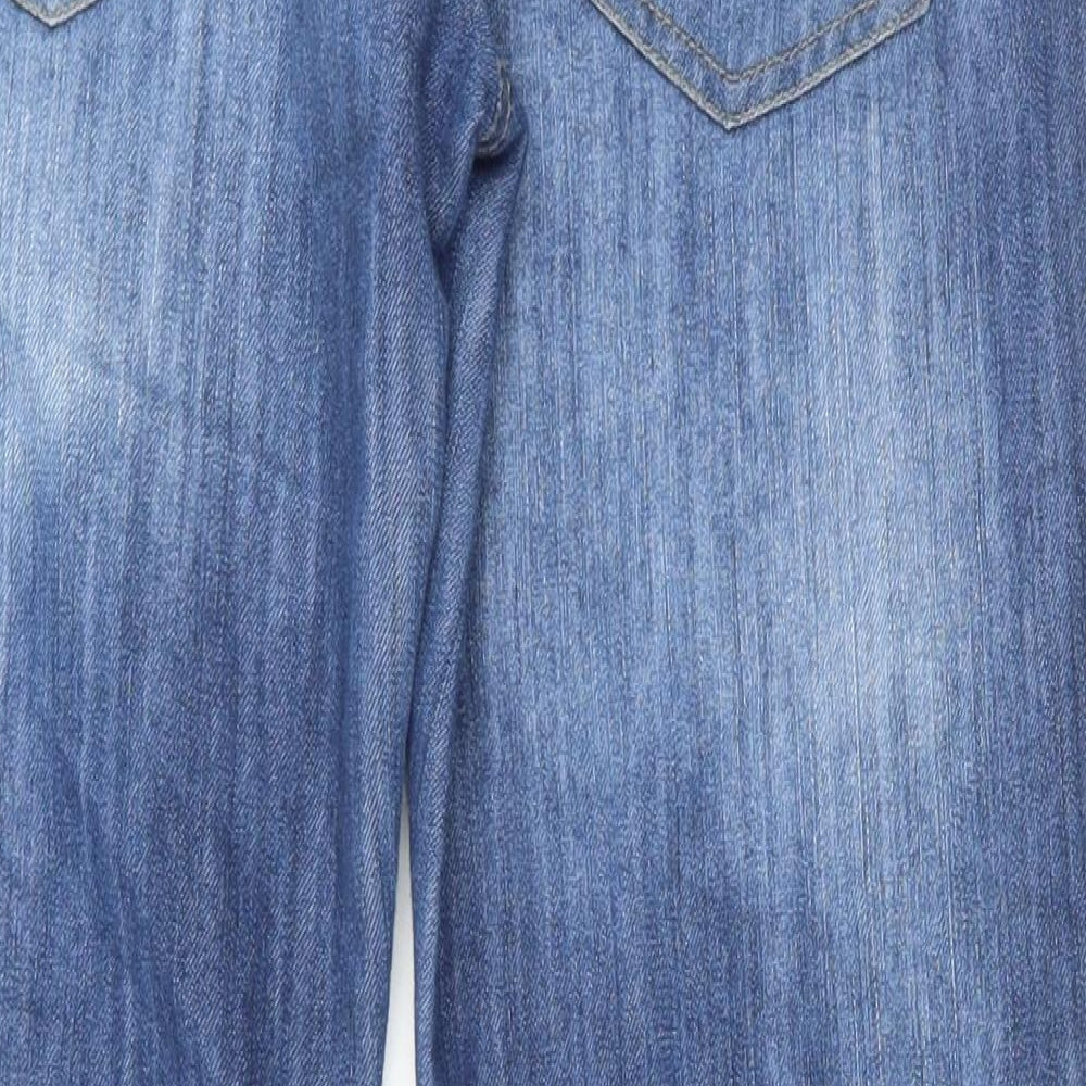 F&F Womens Blue Cotton Straight Jeans Size 8 L26 in Regular