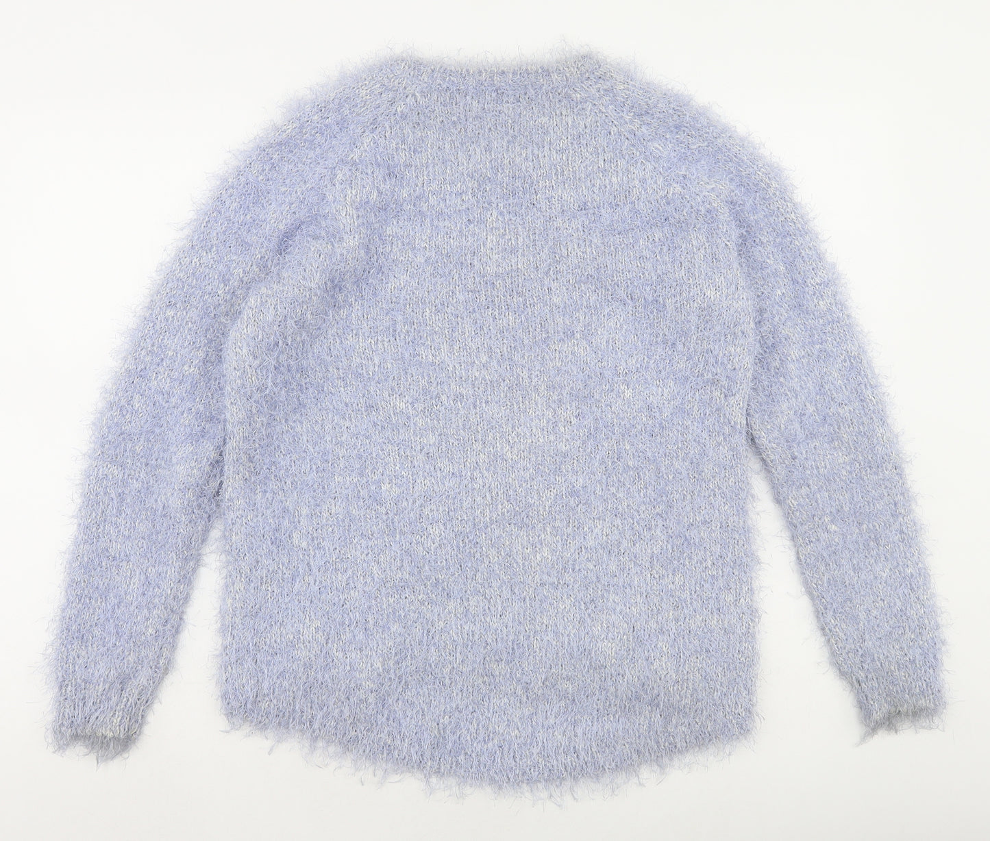 Marks and Spencer Womens Blue Round Neck Polyester Pullover Jumper Size 12