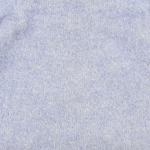 Marks and Spencer Womens Blue Round Neck Polyester Pullover Jumper Size 12