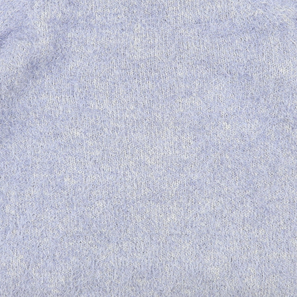 Marks and Spencer Womens Blue Round Neck Polyester Pullover Jumper Size 12