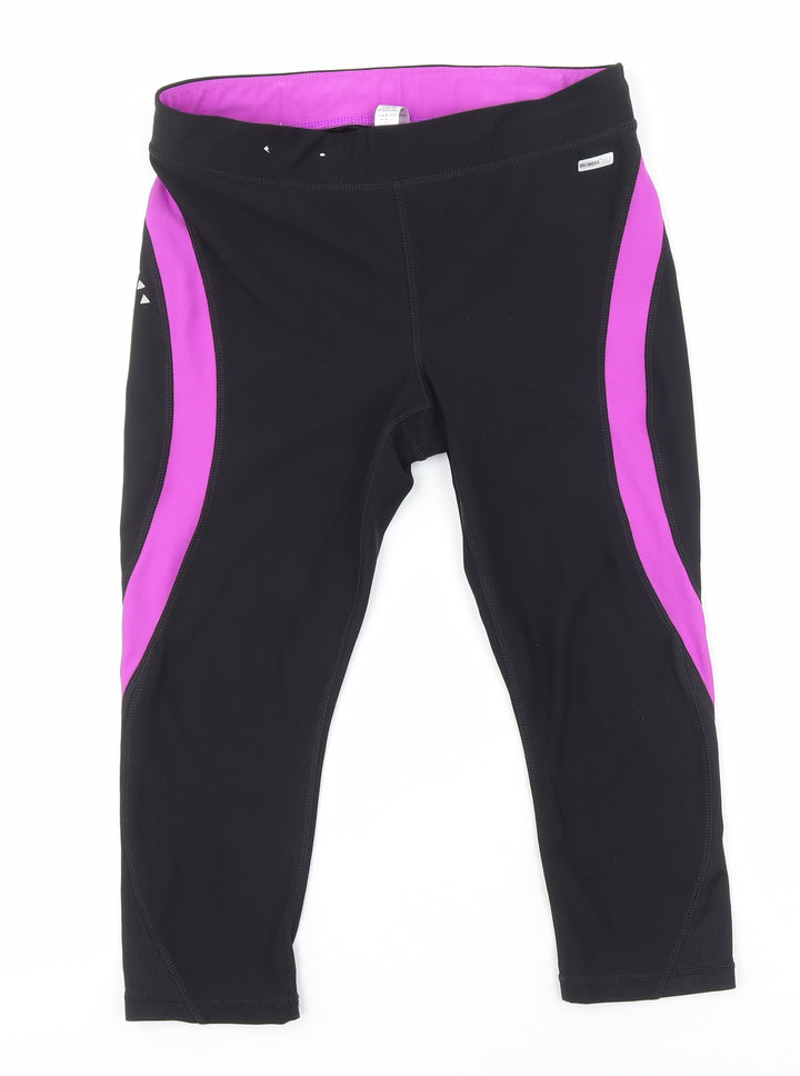 Athletic Works Womens Black Polyester Sweatpants Leggings Size S L18 in Regular