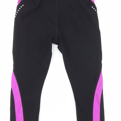 Athletic Works Womens Black Polyester Sweatpants Leggings Size S L18 in Regular