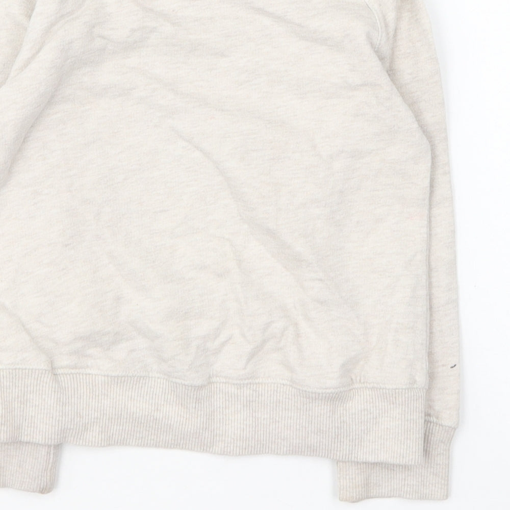 NEXT Girls Beige Round Neck Cotton Pullover Jumper Size 3-4 Years