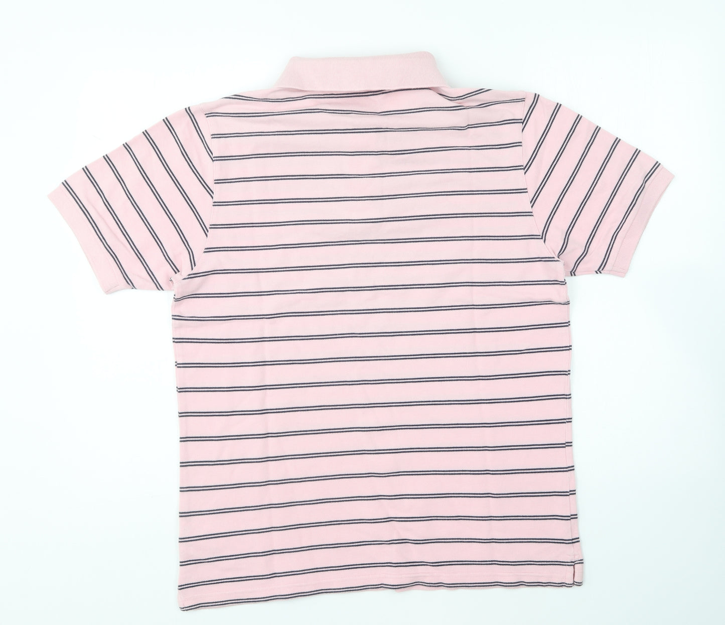Blue Harbour Mens Pink Striped Cotton Polo Size M Collared