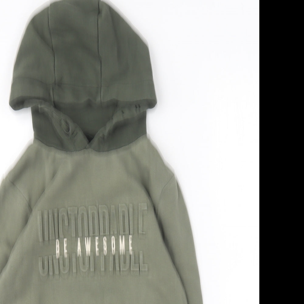 George Boys Green Cotton Pullover Hoodie Size 9-10 Years