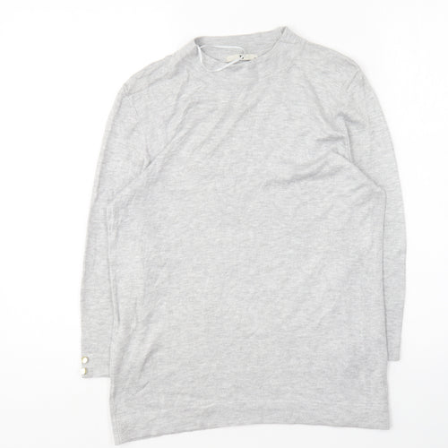 TU Womens Grey Round Neck Viscose Pullover Jumper Size 12