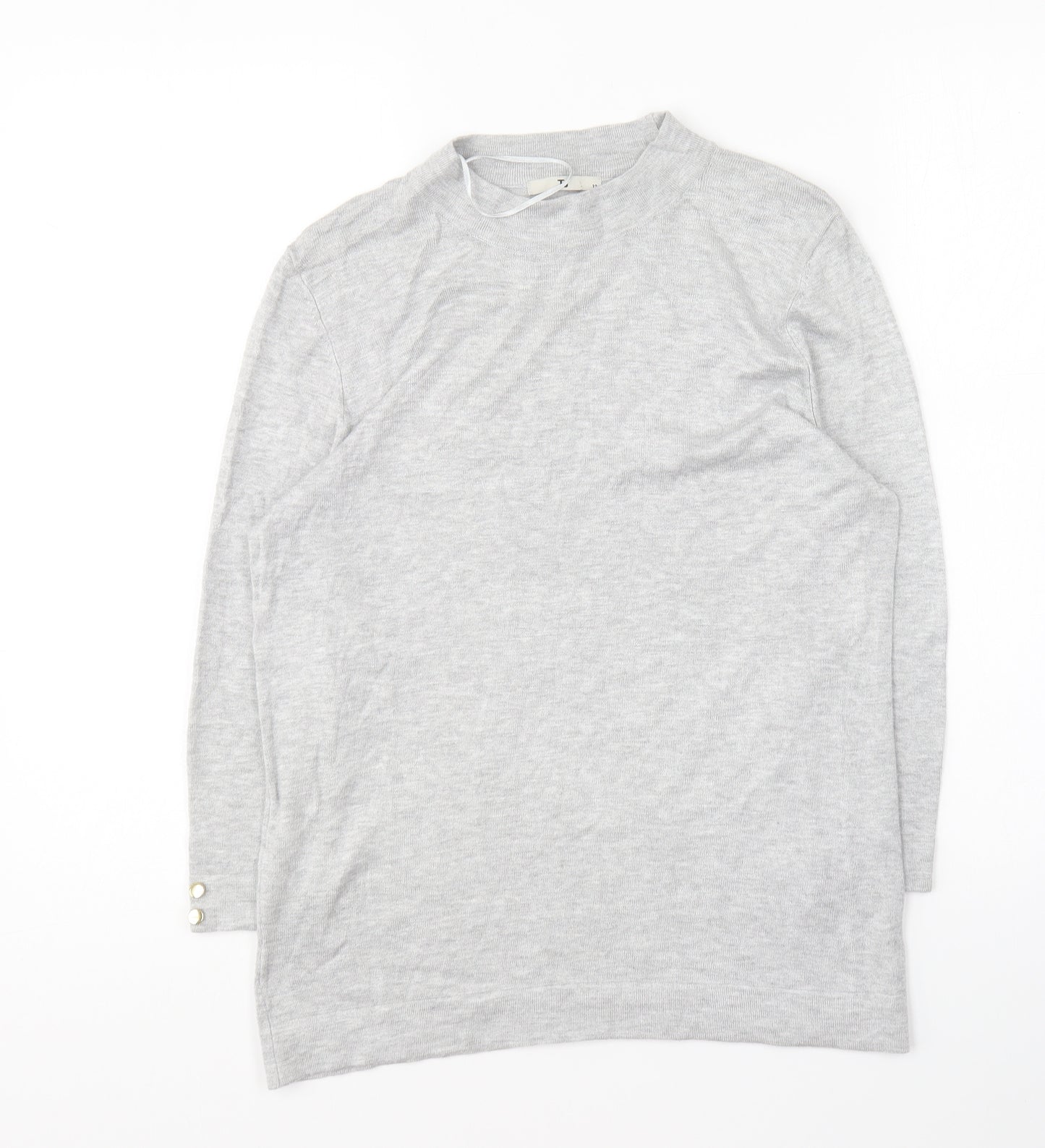 TU Womens Grey Round Neck Viscose Pullover Jumper Size 12