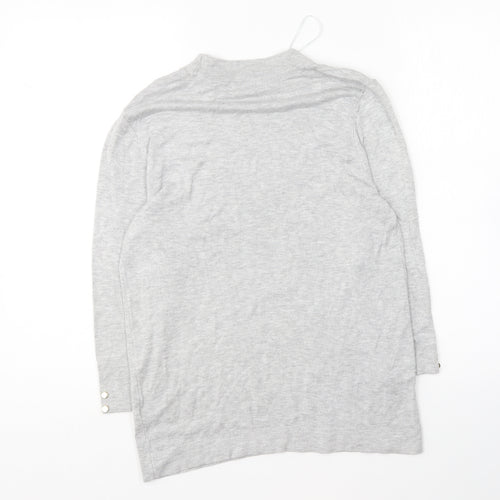 TU Womens Grey Round Neck Viscose Pullover Jumper Size 12