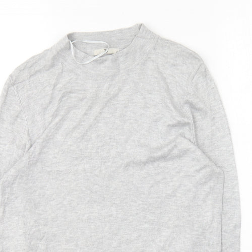 TU Womens Grey Round Neck Viscose Pullover Jumper Size 12