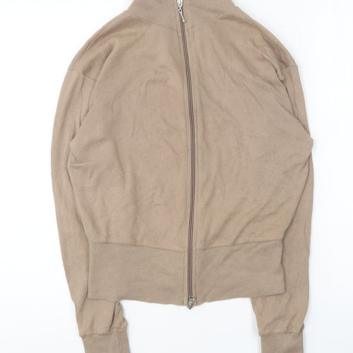 Internagional Womens Brown Cotton Full Zip Sweatshirt Size 14