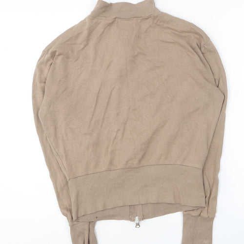 Internagional Womens Brown Cotton Full Zip Sweatshirt Size 14