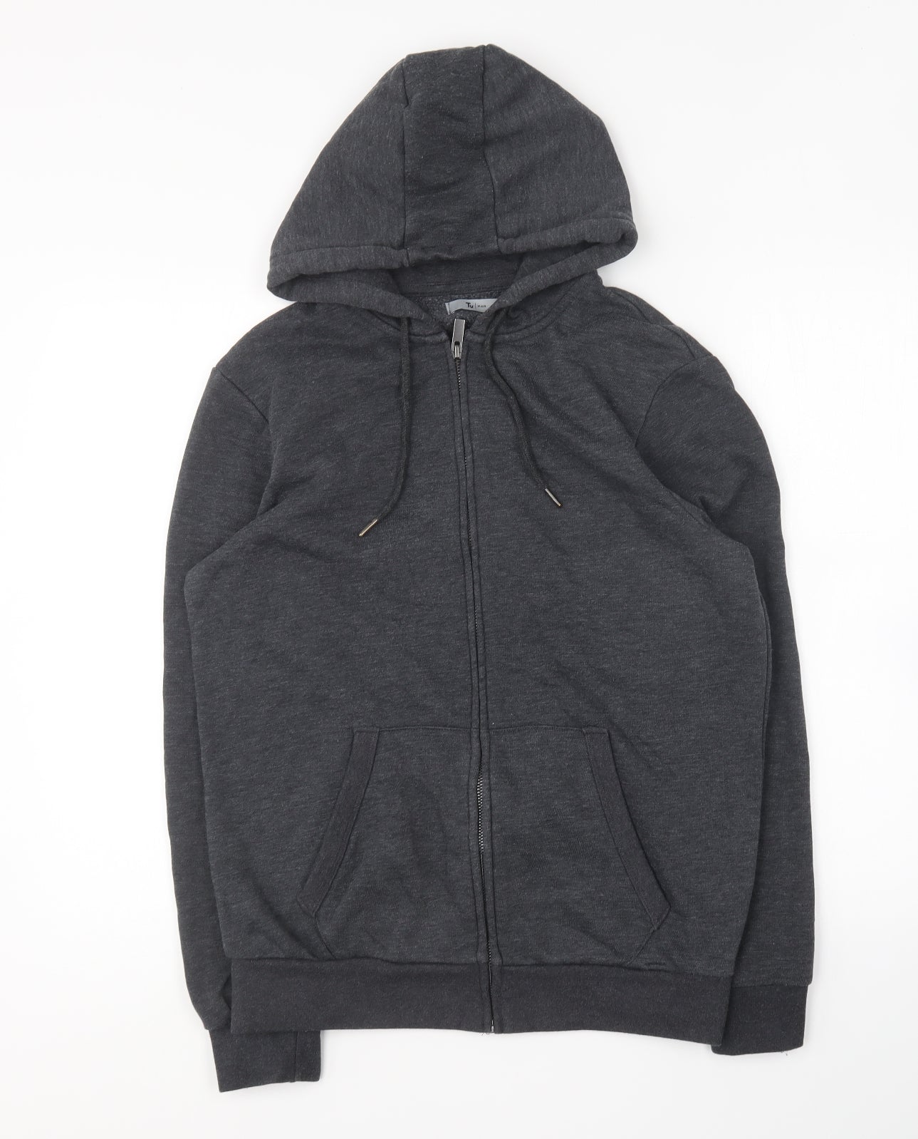 TU Mens Grey Cotton Full Zip Hoodie Size S