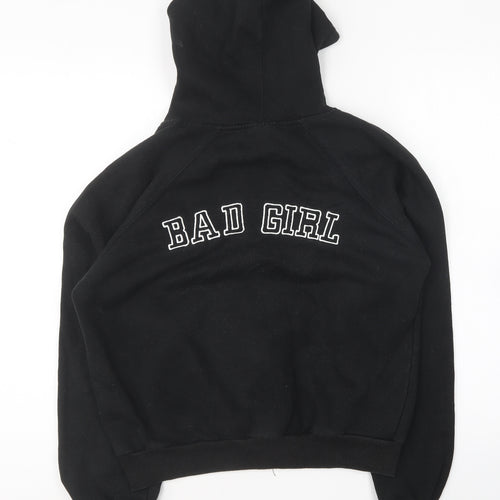 Select Womens Black Cotton Full Zip Hoodie Size 12