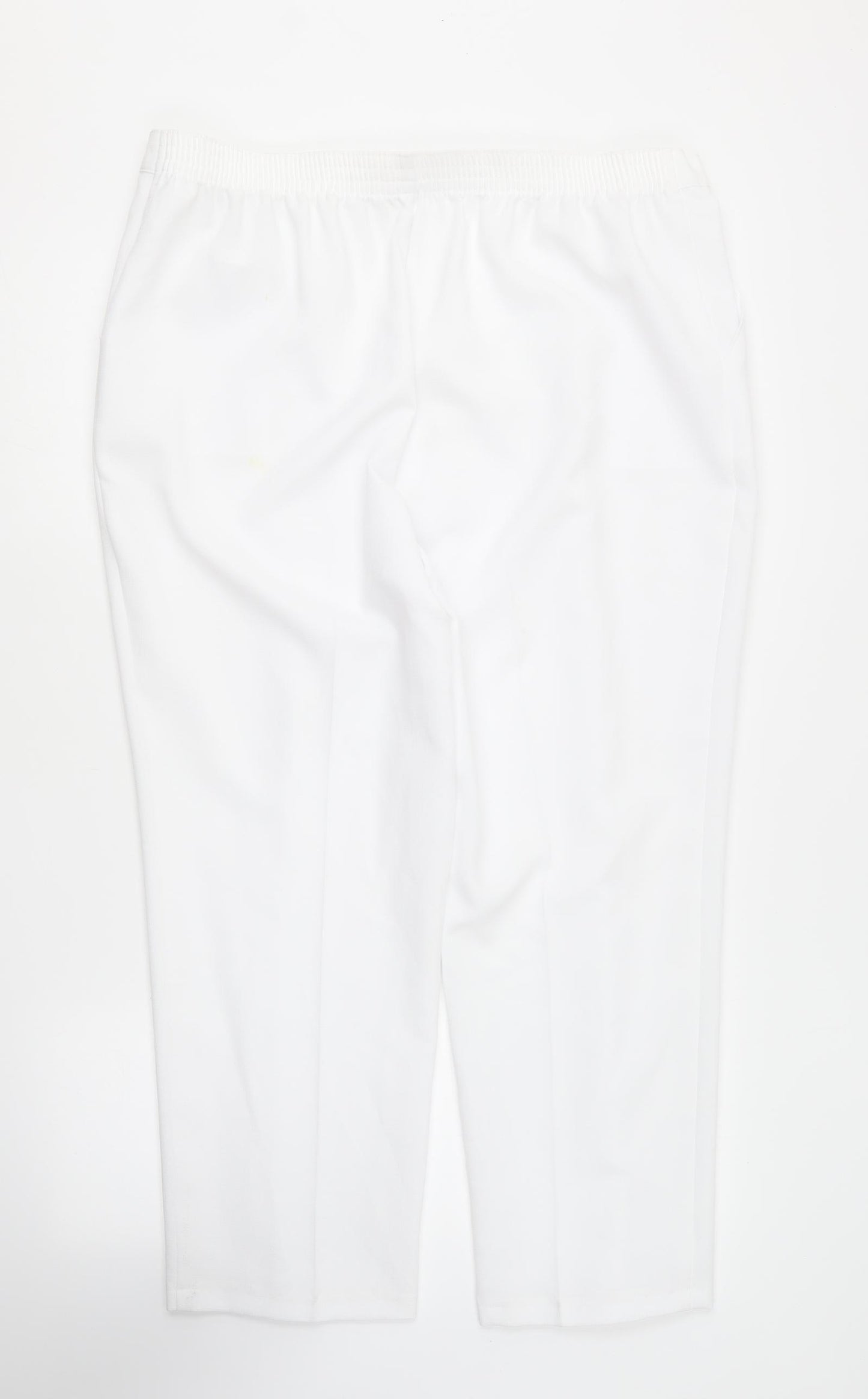 Marks and Spencer Womens White Polyester Trousers Size 18 L24 in Regular