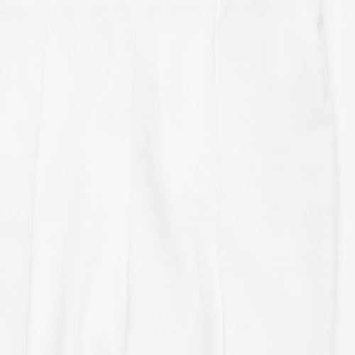 Marks and Spencer Womens White Polyester Trousers Size 18 L24 in Regular