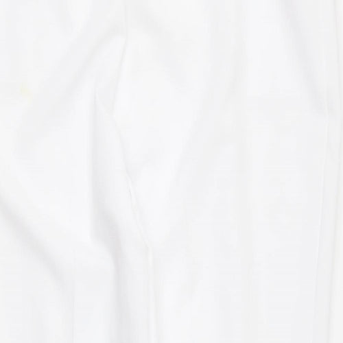 Marks and Spencer Womens White Polyester Trousers Size 18 L24 in Regular