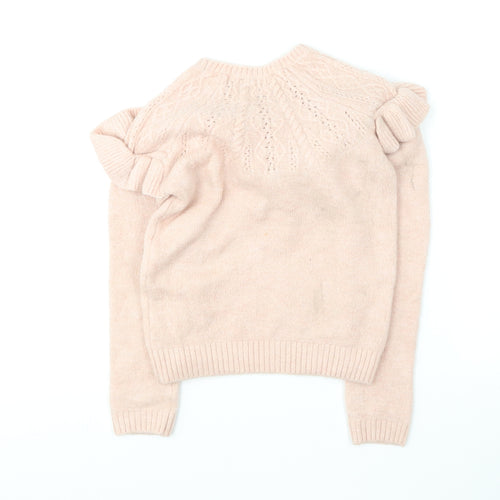 George Girls Pink Round Neck Acrylic Pullover Jumper Size 7-8 Years