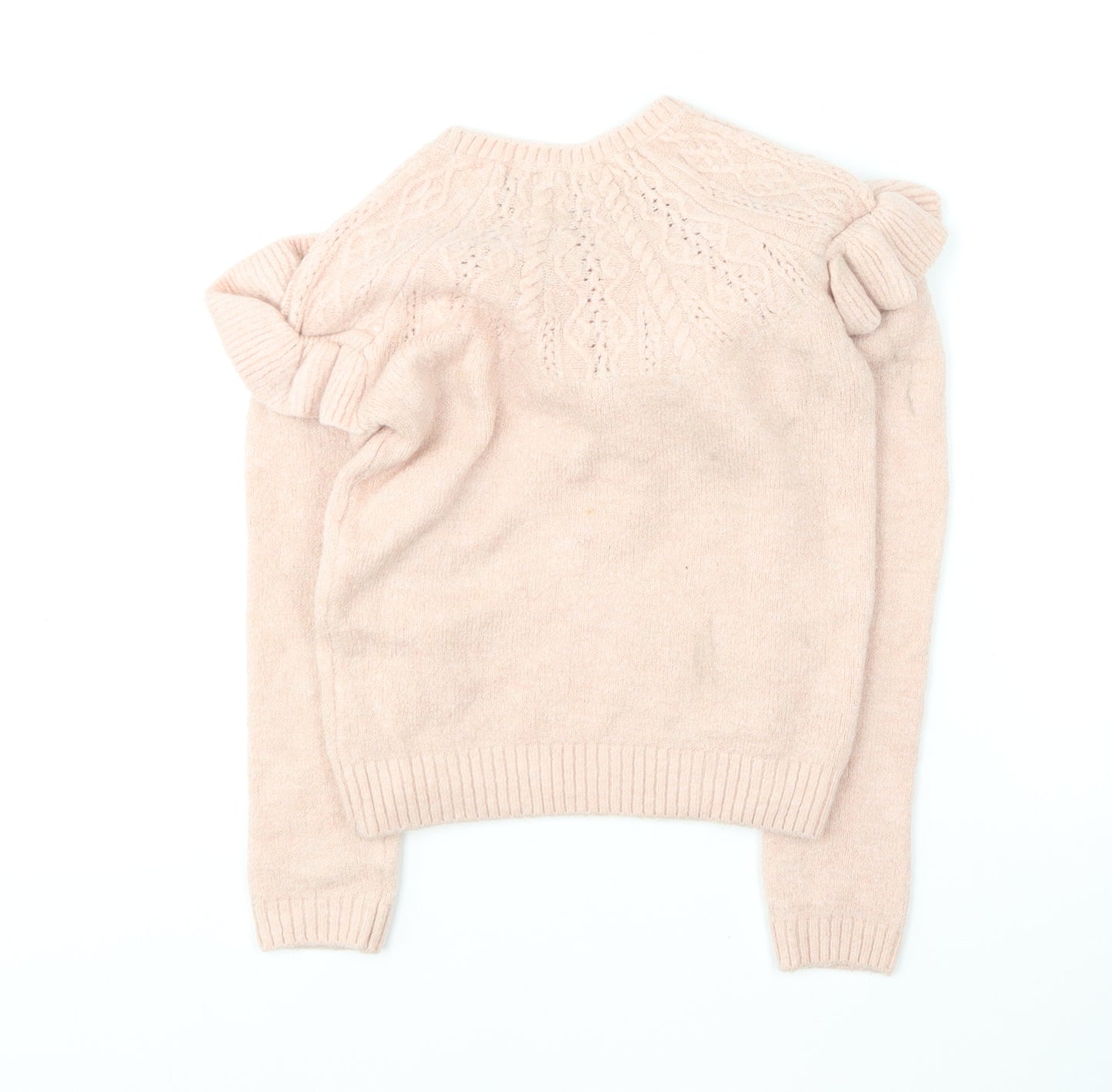 George Girls Pink Round Neck Acrylic Pullover Jumper Size 7-8 Years