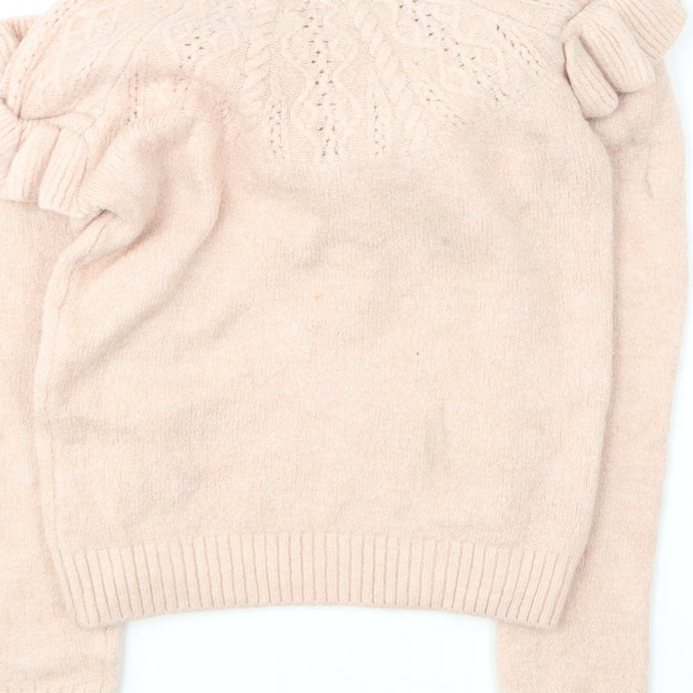 George Girls Pink Round Neck Acrylic Pullover Jumper Size 7-8 Years