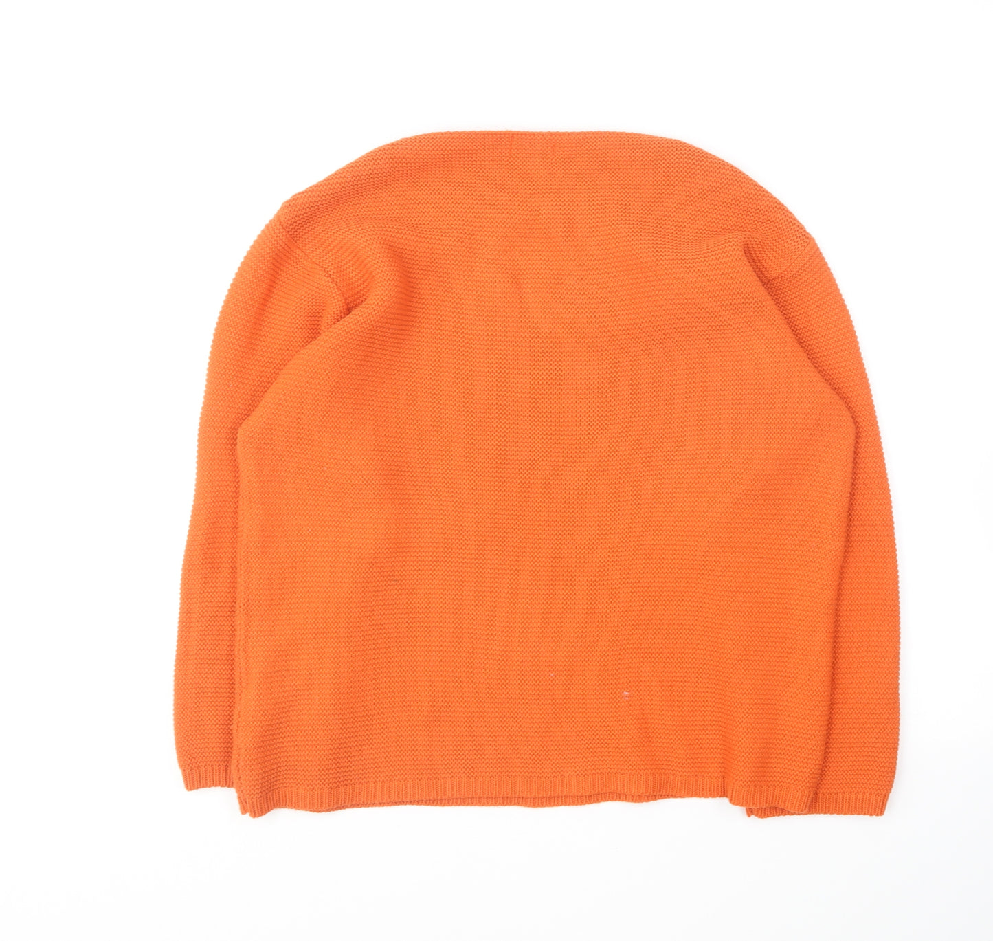 Preworn Womens Orange Round Neck Acrylic Pullover Jumper Size 16