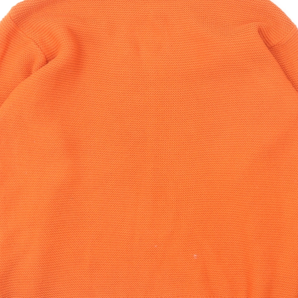 Preworn Womens Orange Round Neck Acrylic Pullover Jumper Size 16
