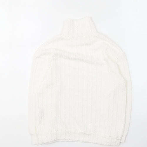 SheIn Girls White Roll Neck Polyester Pullover Jumper Size 7 Years