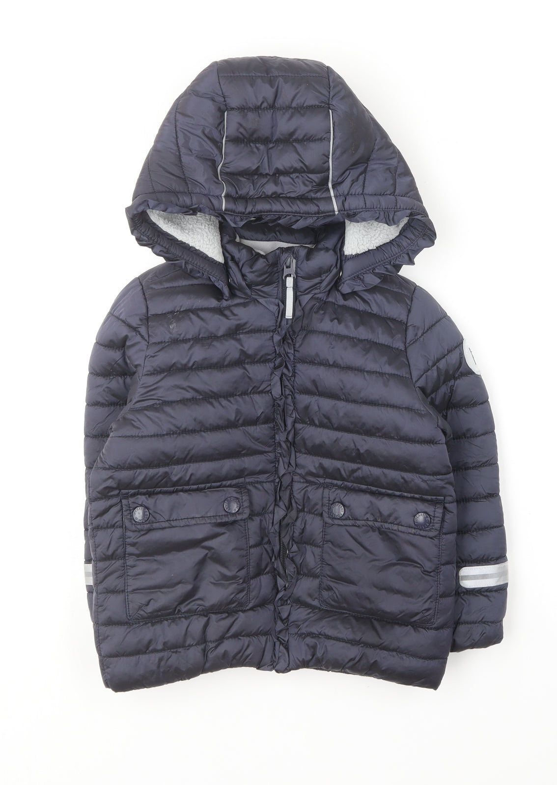 Polarn O. Pyret Boys Blue Puffer Jacket Coat Size 3-4 Years