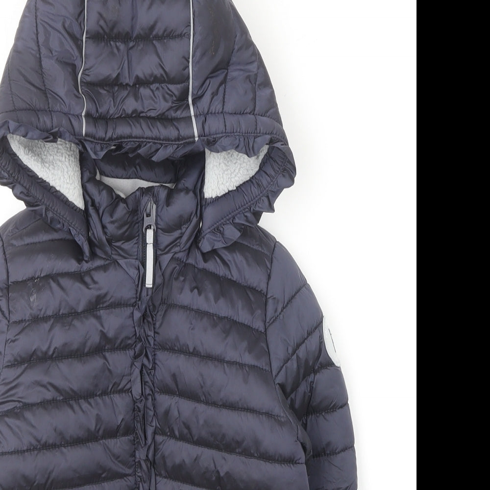 Polarn O. Pyret Boys Blue Puffer Jacket Coat Size 3-4 Years