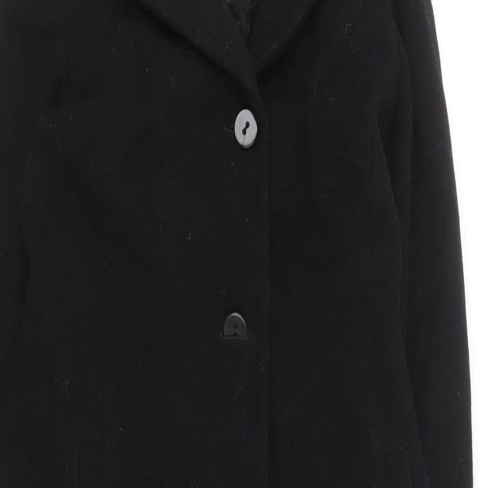 Precis Womens Black Overcoat Coat Size 8